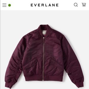 Everlane - The Bomber Jacket - M - Burgundy.